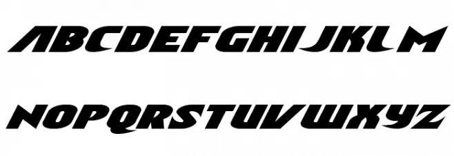 Ninja Garden Expanded Italic Caratteri MINUSCOLO