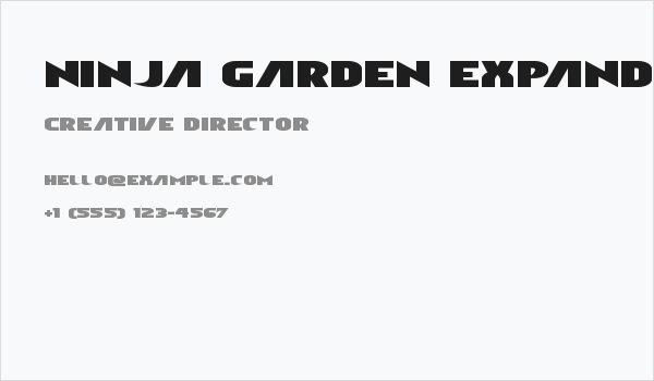 Ninja Garden Expanded Business Card