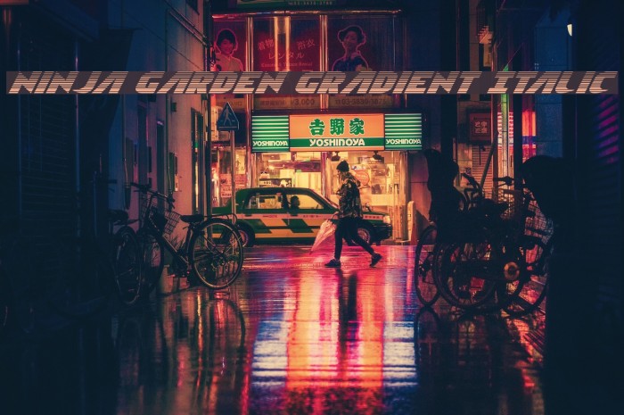 Ninja Garden Gradient Italic Example 1