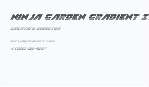 Ninja Garden Gradient Italic Business Card