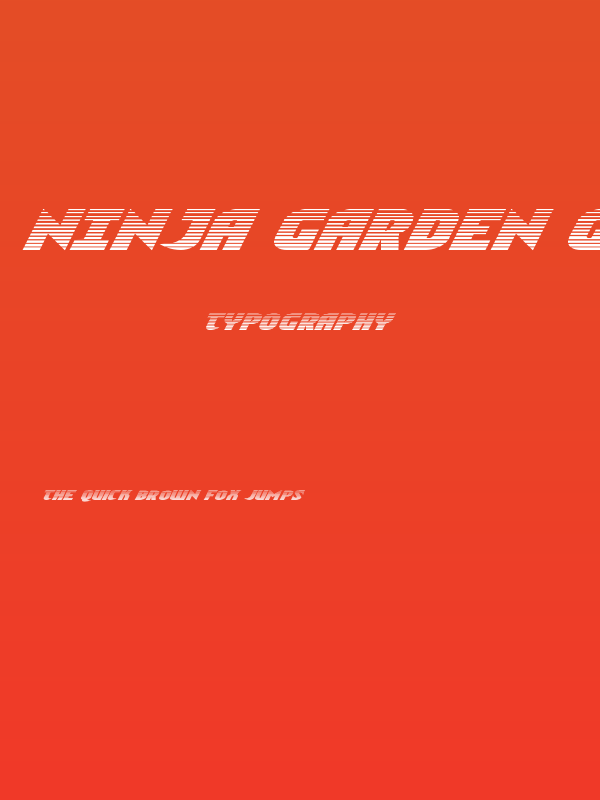 Ninja Garden Gradient Italic Poster