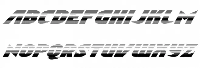 Ninja Garden Gradient Italic Caratteri MINUSCOLO