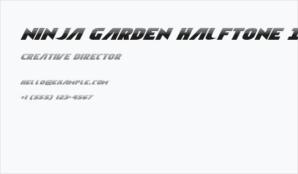 Ninja Garden Halftone Italic Business Card