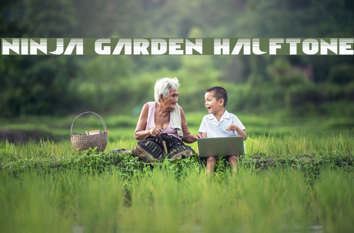 Ninja Garden Halftone Font examples