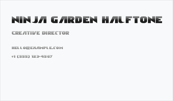 Ninja Garden Halftone Business Card