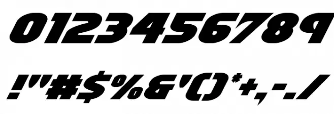 Ninja Garden Italic Font OTHER CHARS