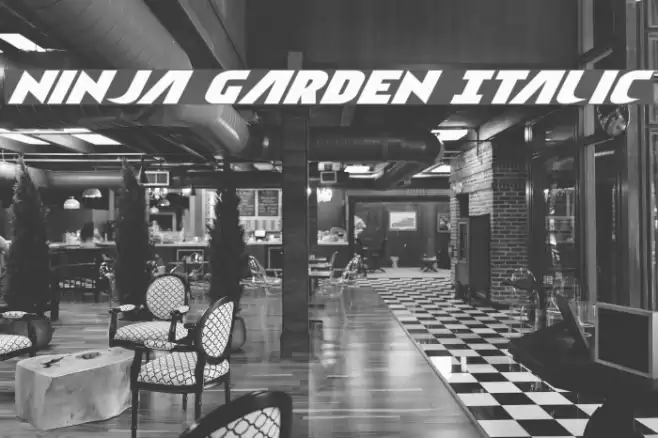 Ninja Garden Italic Font examples