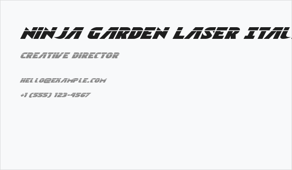 Ninja Garden Laser Italic Business Card