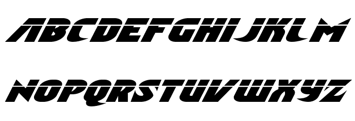 Ninja Garden Laser Italic Font LOWERCASE