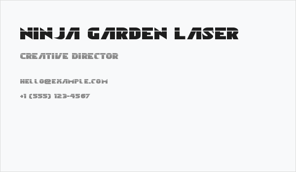 Ninja Garden Laser Business Card