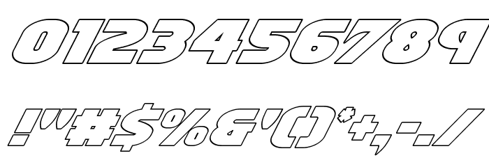 Ninja Garden Outline Italic Font OTHER CHARS