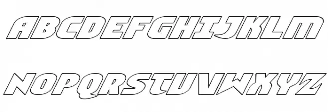 Ninja Garden Outline Italic Schriftart Groß