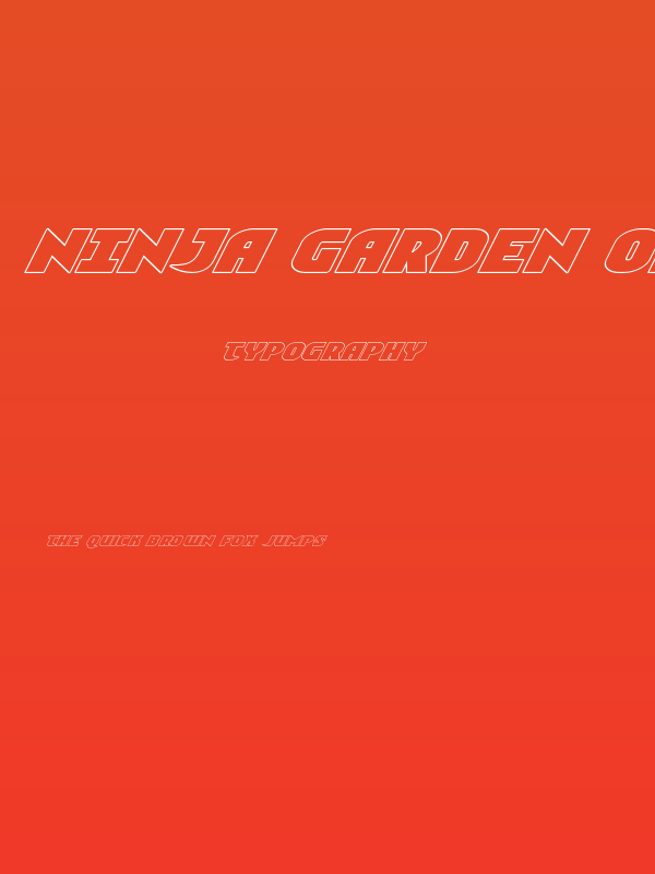 Ninja Garden Outline Italic Poster