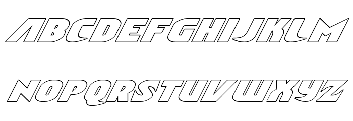 Ninja Garden Outline Italic Font LOWERCASE
