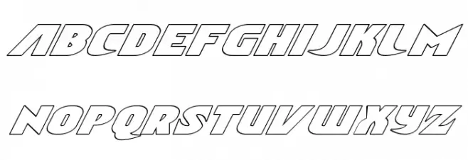 Ninja Garden Outline Italic Caratteri MINUSCOLO