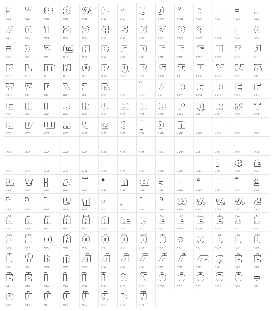 Ninja Garden Outline Character Map