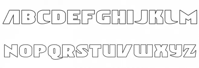 Ninja Garden Outline フォント 小文字