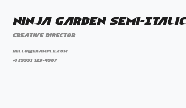 Ninja Garden Semi-Italic Business Card