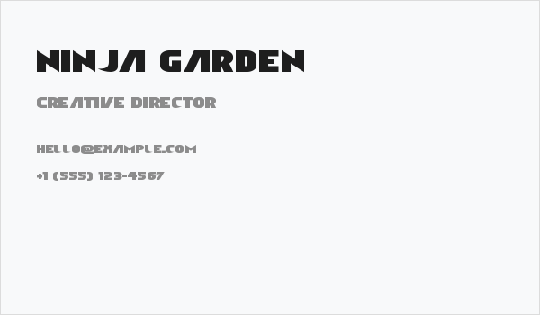 Ninja Garden Business Card