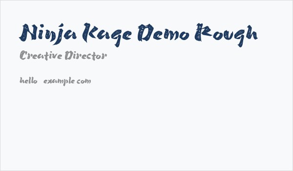 Ninja Kage Demo Rough Business Card