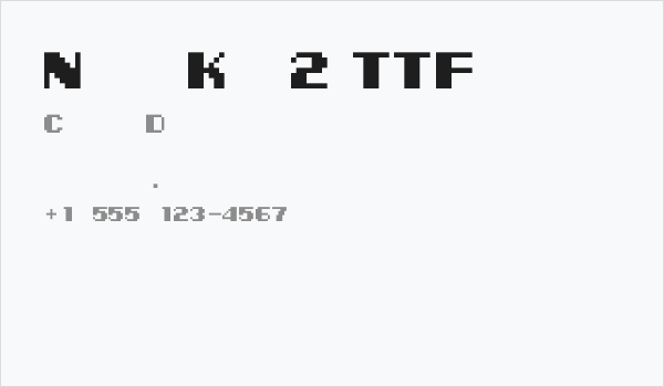 Ninja Kid 2 TTF Business Card