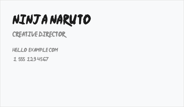 Ninja Naruto Business Card