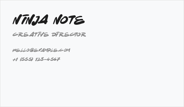 Ninja Note Business Card