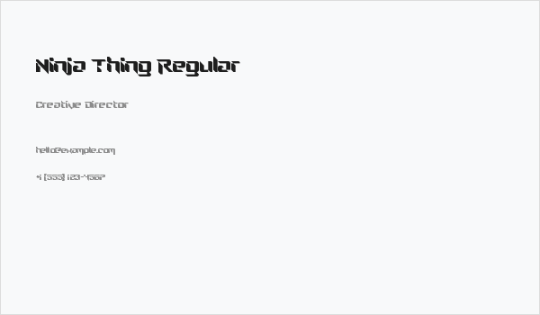 Ninja Thing Regular Business Card