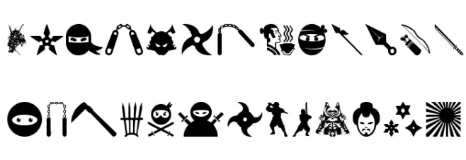 Ninja and Samurai Schriftart Groß