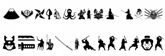 Ninja and Samurai Font Litere mici