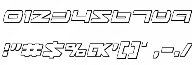 Ninjabot 3D Italic Font OTHER CHARS
