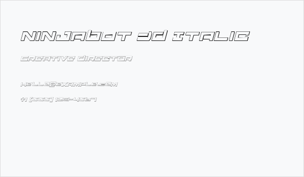 Ninjabot 3D Italic Business Card