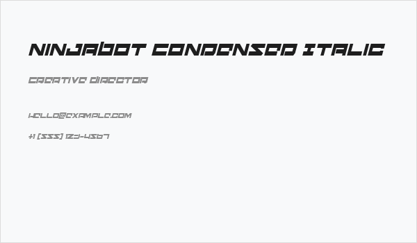 Ninjabot Condensed Italic Business Card