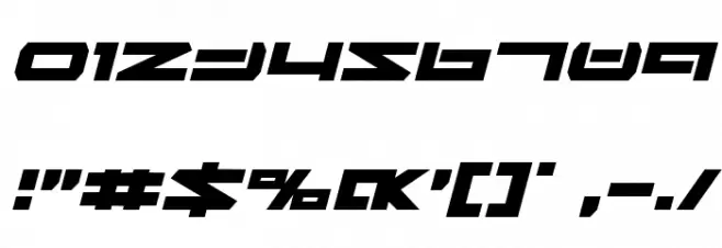 Ninjabot Expanded Italic Font OTHER CHARS