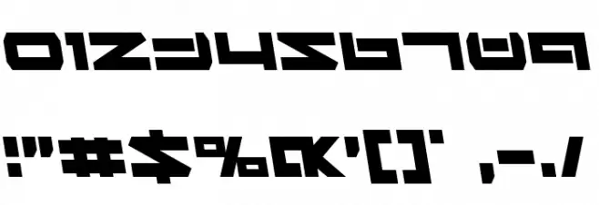 Ninjabot Semi-Leftalic Font OTHER CHARS