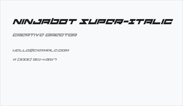 Ninjabot Super-Italic Business Card
