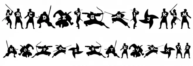 Ninjas Caratteri MINUSCOLO