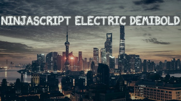 Ninjascript Electric DemiBold Font examples
