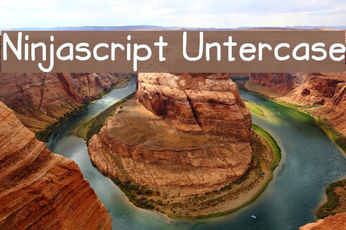 Ninjascript Untercase Font examples