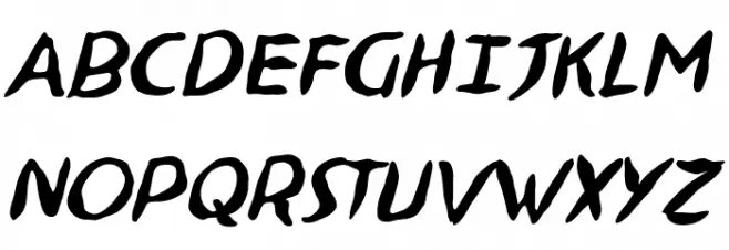Ninjutsu BB Italic Font UPPERCASE
