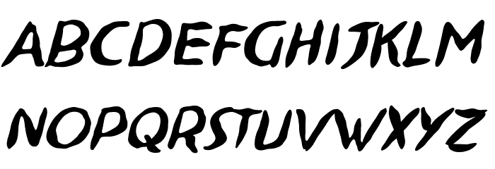 NinjutsuBB-Italic Font LOWERCASE