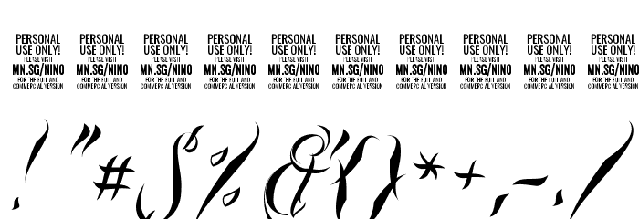 Nino Script PERSONAL USE ONLY Font OTHER CHARS