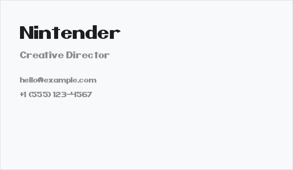 Nintender Business Card