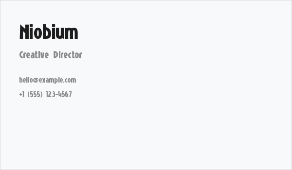 Niobium Business Card