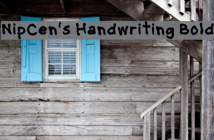 NipCen's Handwriting Bold Шрифта examples