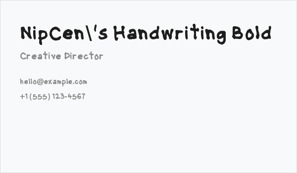 NipCen's Handwriting Bold Business Card