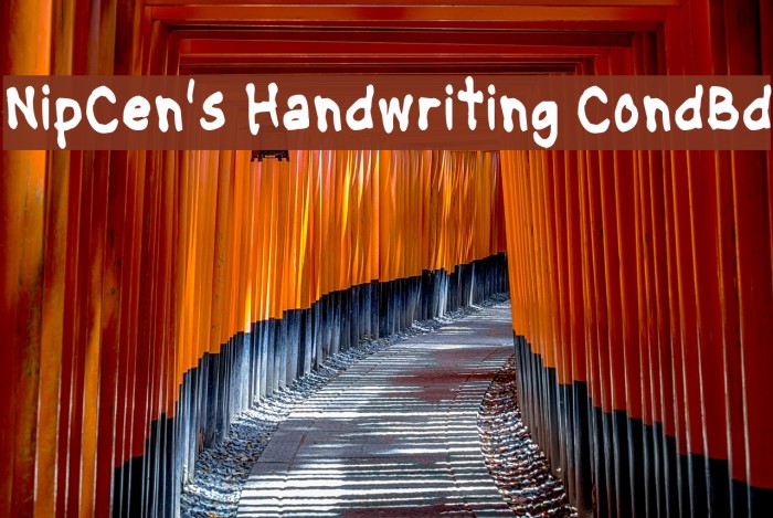 NipCen's Handwriting CondBd Font examples