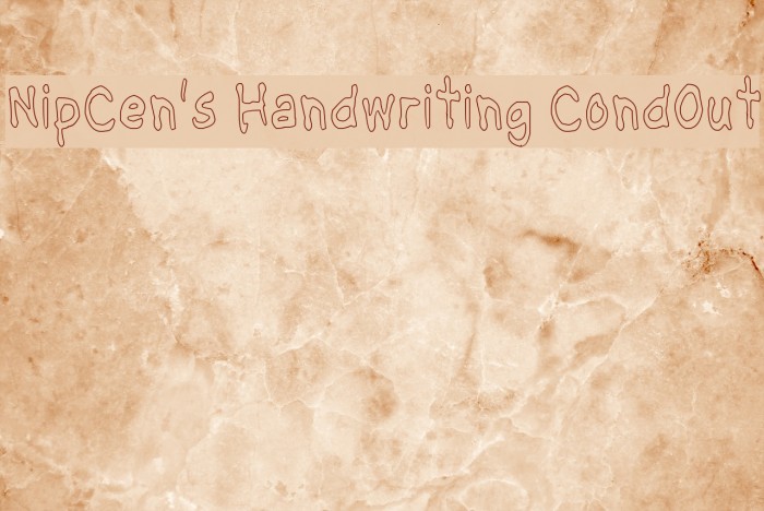 NipCen's Handwriting CondOut Schriftart examples