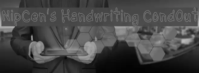 NipCen's Handwriting CondOut Schriftart examples