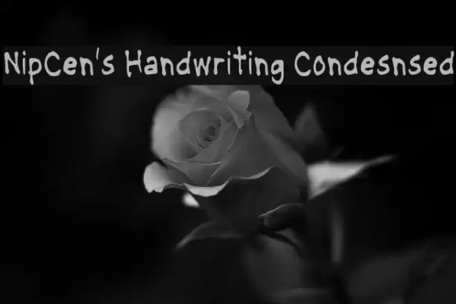 NipCen's Handwriting Condesnsed Font examples